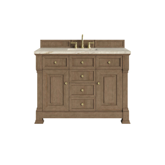 Brookfield 48" Single Vanity, Pecan, w/ 3 CM Tajnar Eclos Top
