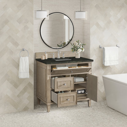 Renovate for Less Atlanta Lorelai 36" Single Vanity, Whitewashed Oak, w/ 3 CM Phantome Eclos Top