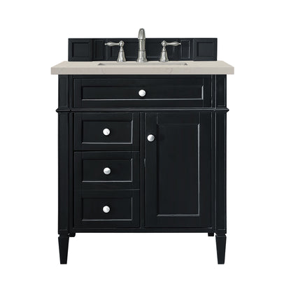 Renovate for Less Atlanta Brittany 30" Single Vanity, Black Onyx, w/ 3 CM Siberian Silestone Top