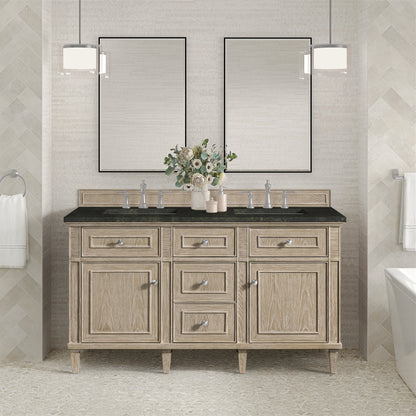 Renovate for Less Atlanta Lorelai 60" Double Vanity, Whitewashed Oak, w/ 3 CM Phantome Eclos Top
