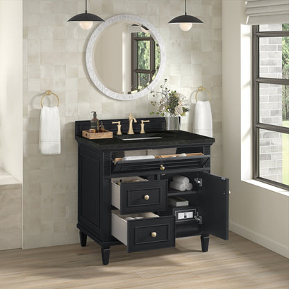 Renovate for Less Atlanta Lorelai 36" Single Vanity, Black Onyx, w/ 3 CM Phantome Eclos Top