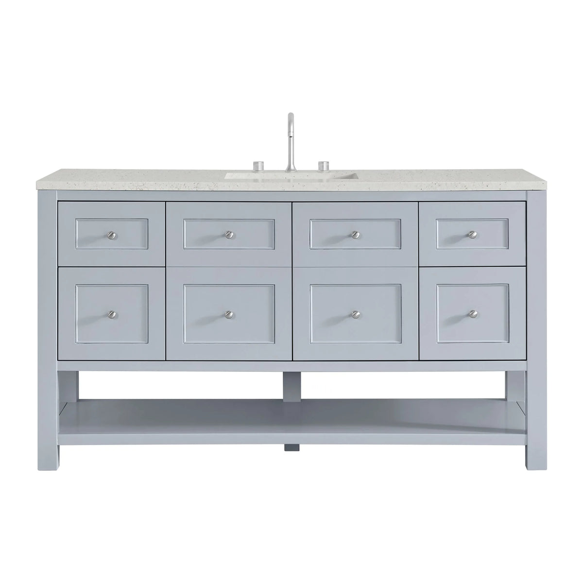 Breckenridge 60" Single Vanity, Serenity Blue, w/ 3 CM Lime Delight Quartz Top