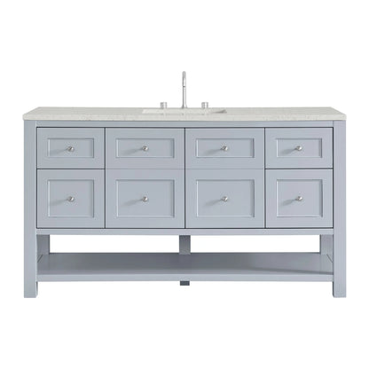 Breckenridge 60" Single Vanity, Serenity Blue, w/ 3 CM Lime Delight Quartz Top