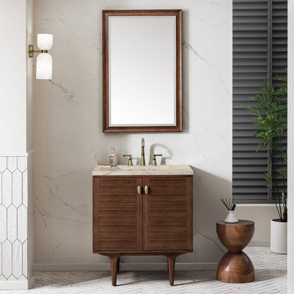 Renovate for Less Atlanta Amberly 30" Single Vanity, Mid-Century Walnut, w/ 3 CM Tajnar Eclos Top