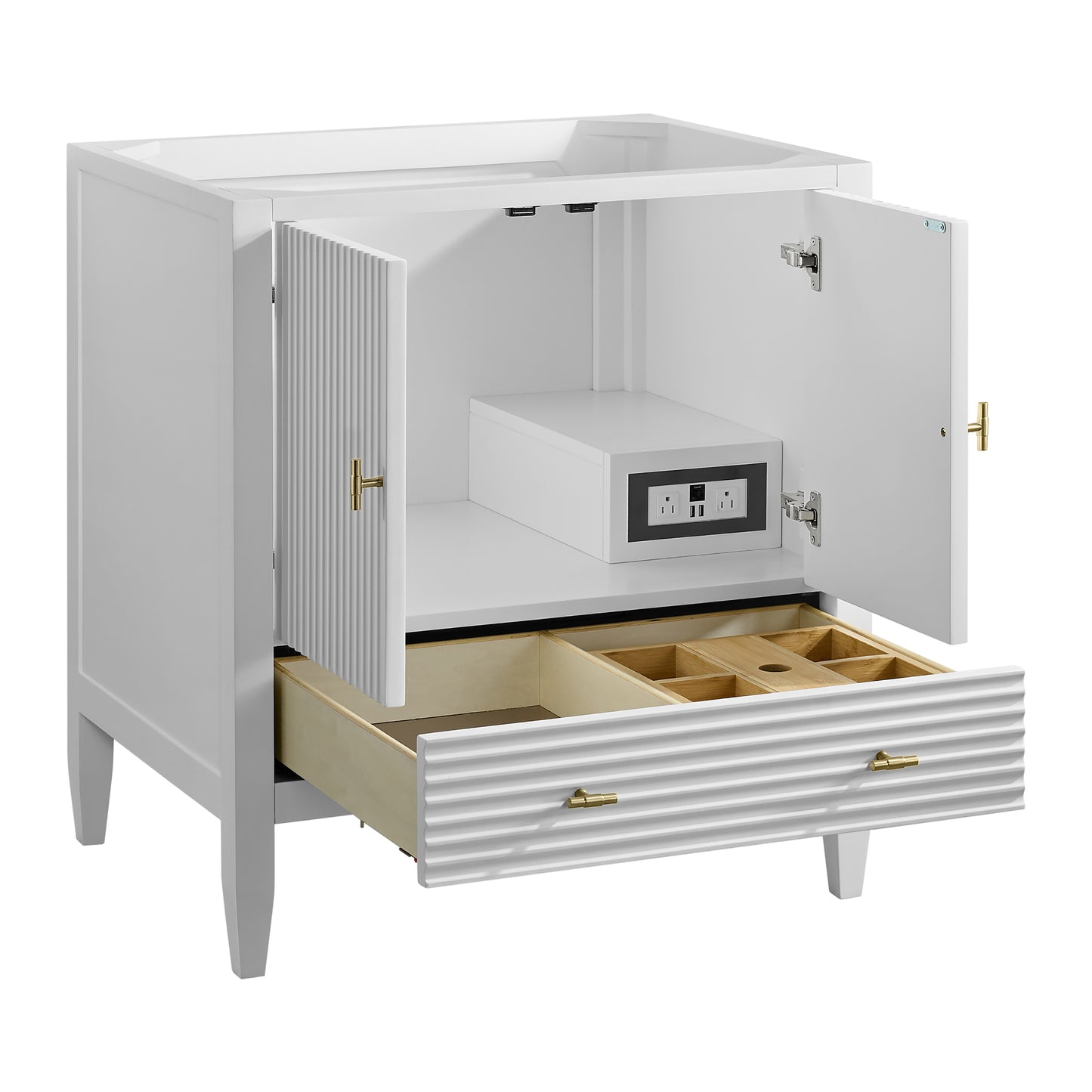 Renovate for Less Atlanta Myrrin 30" Single Vanity, Bright White w/ 3 CM Siberian Silestone Top