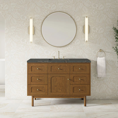 Laurent 48" Single Vanity, Honey Oak w/ 3 CM Parisien Bleu Silestone Top