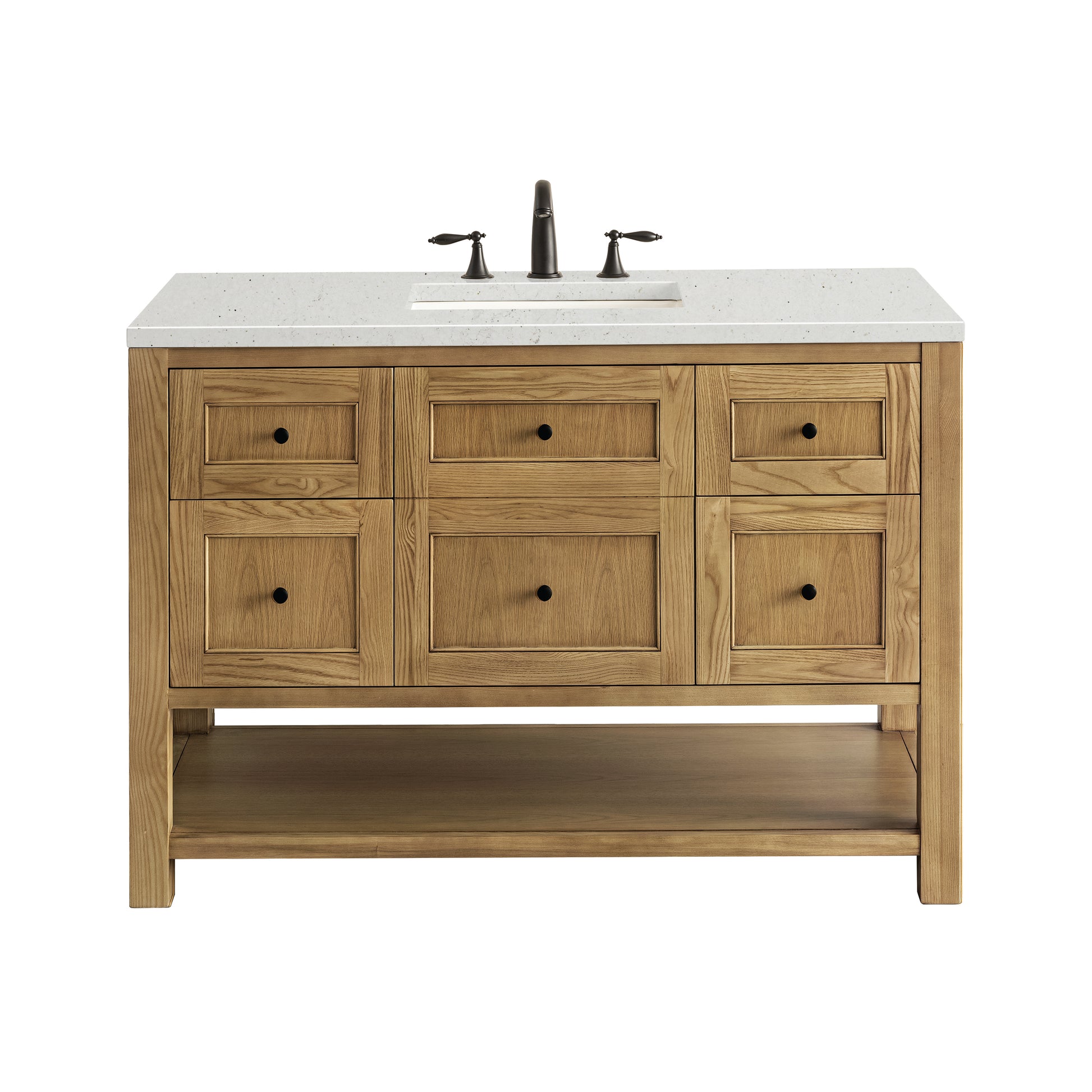Renovate for Less Atlanta Breckenridge 48" Single Vanity, Light Natural Oak w/ 3 CM Lime Delight Top