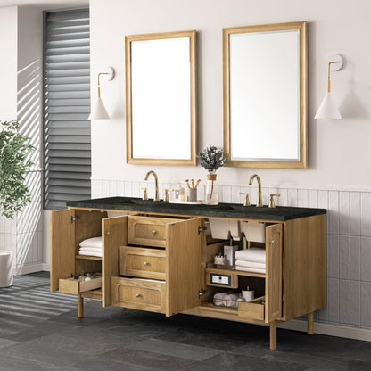 Renovate for Less Atlanta Laurent 72" Double Vanity, Light Natural Oak, w/ 3 CM Phantome Eclos Top