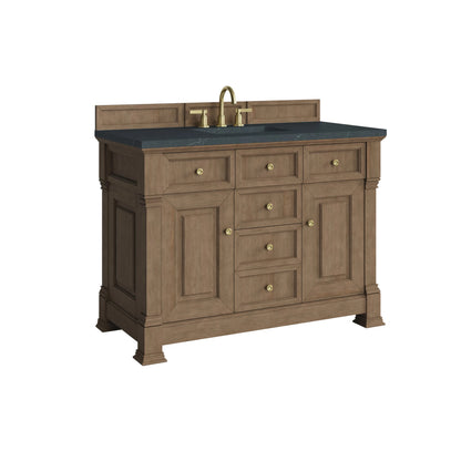 Brookfield 48" Single Vanity, Pecan w/3 CM Charcoal Soapstone Silestone Top