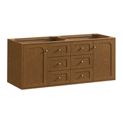Renovate for Less Atlanta Laurent 60" Double Vanity, Honey Oak w/ 3 CM Tajnar Eclos Top