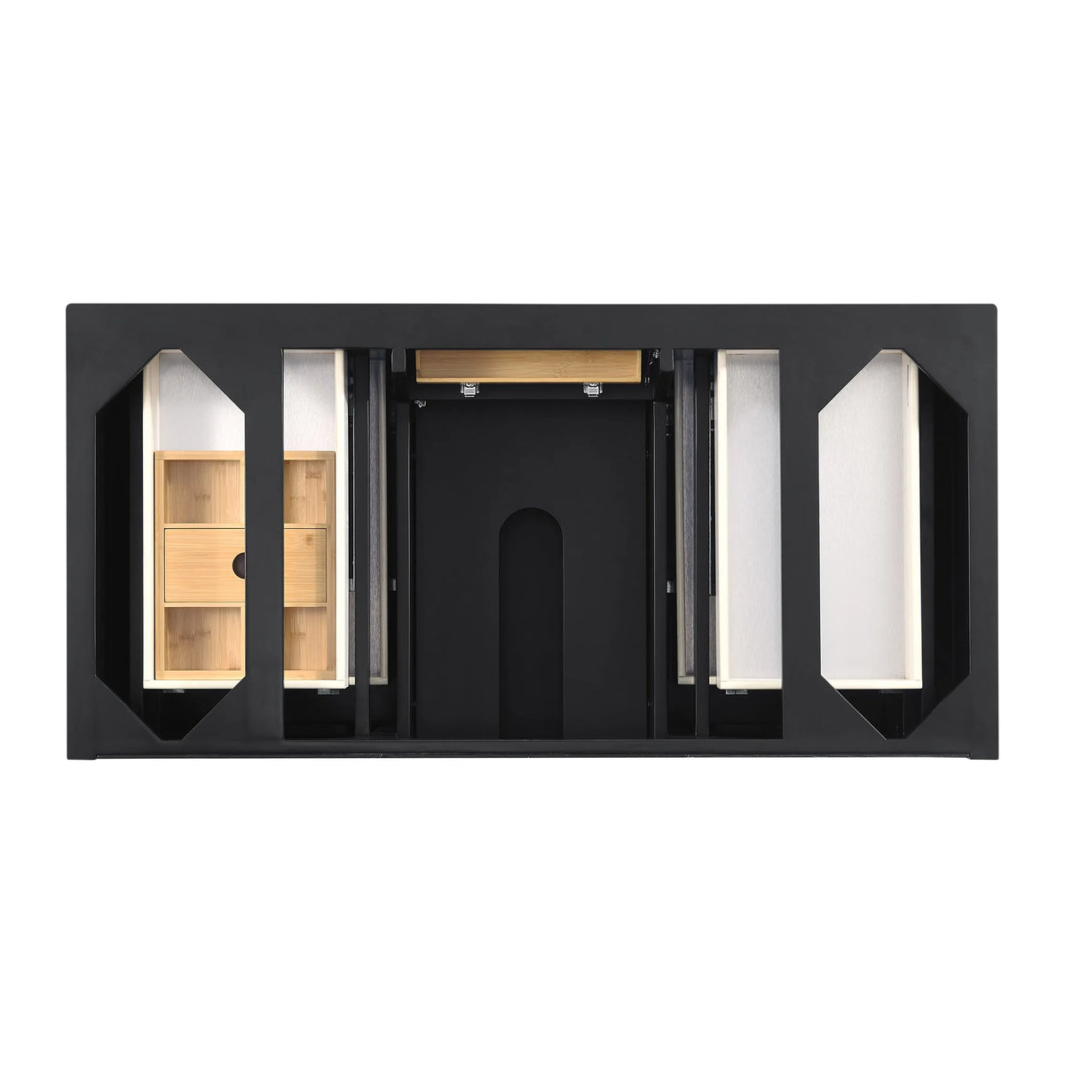 Lorelai 48" Single Vanity, Black Onyx w/ 3 CM Victorian Silver Silestone Top w/FreePower Wireless Charger