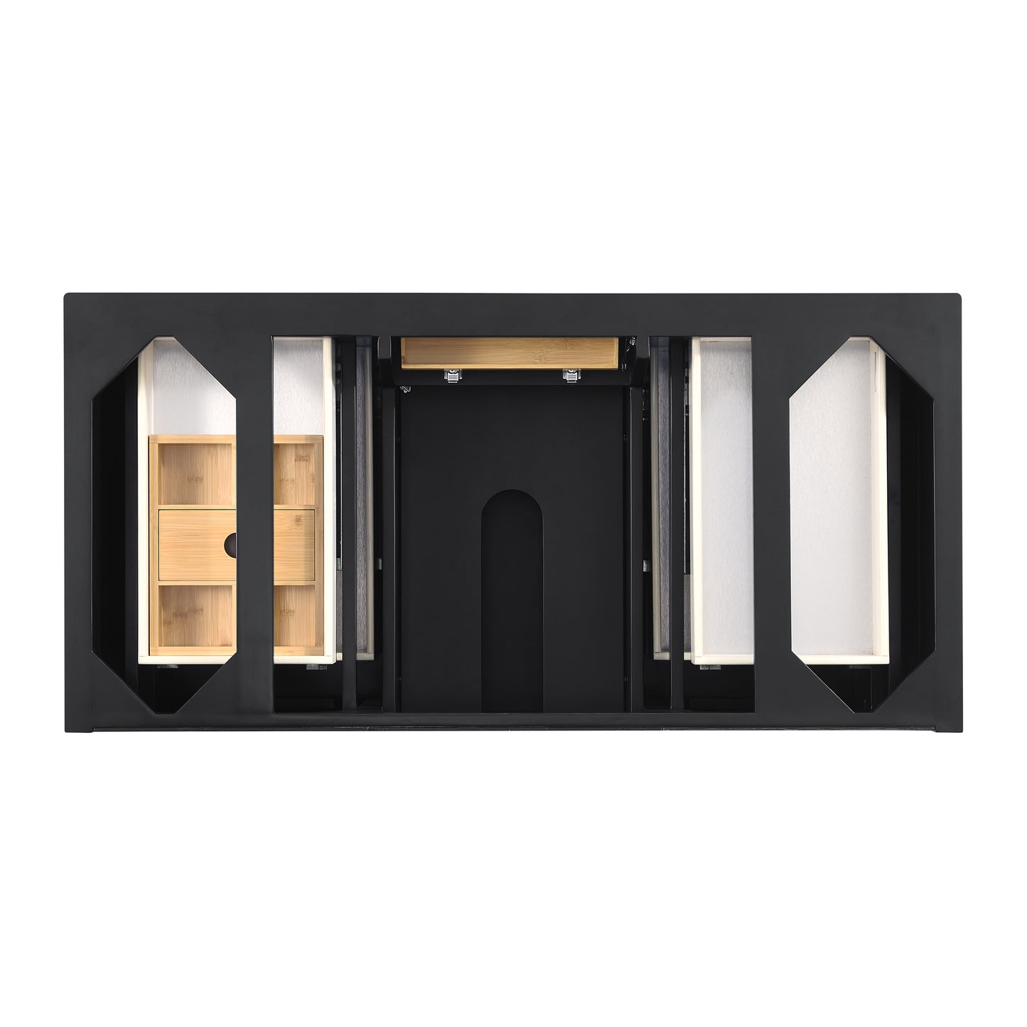 Renovate for Less Atlanta Lorelai 48" Single Vanity, Black Onyx w/ 3 CM Lime Delight Silestone Top