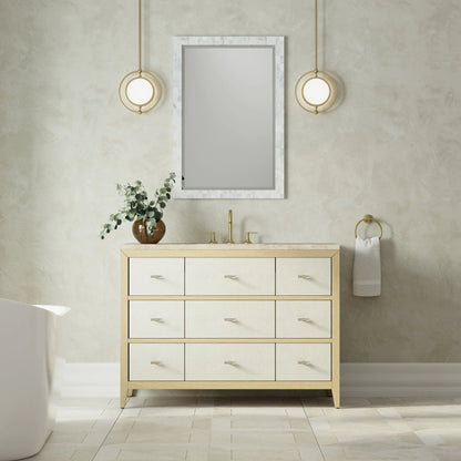 Celeste 48" Single Vanity, Sunwashed Oak with Embossed Shagreen, w/ 3 CM Tajnar Eclos Top w/FreePower Wireless Charger