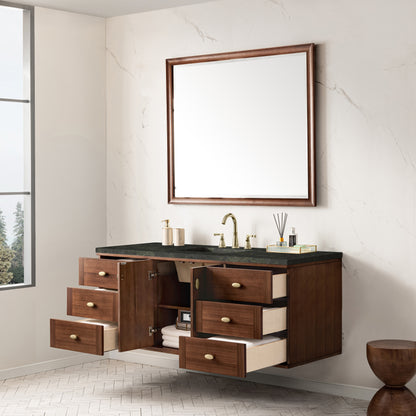 Renovate for Less Atlanta Amberly 60" Single Vanity, Mid-Century Walnut, w/ 3 CM Phantome Eclos Top
