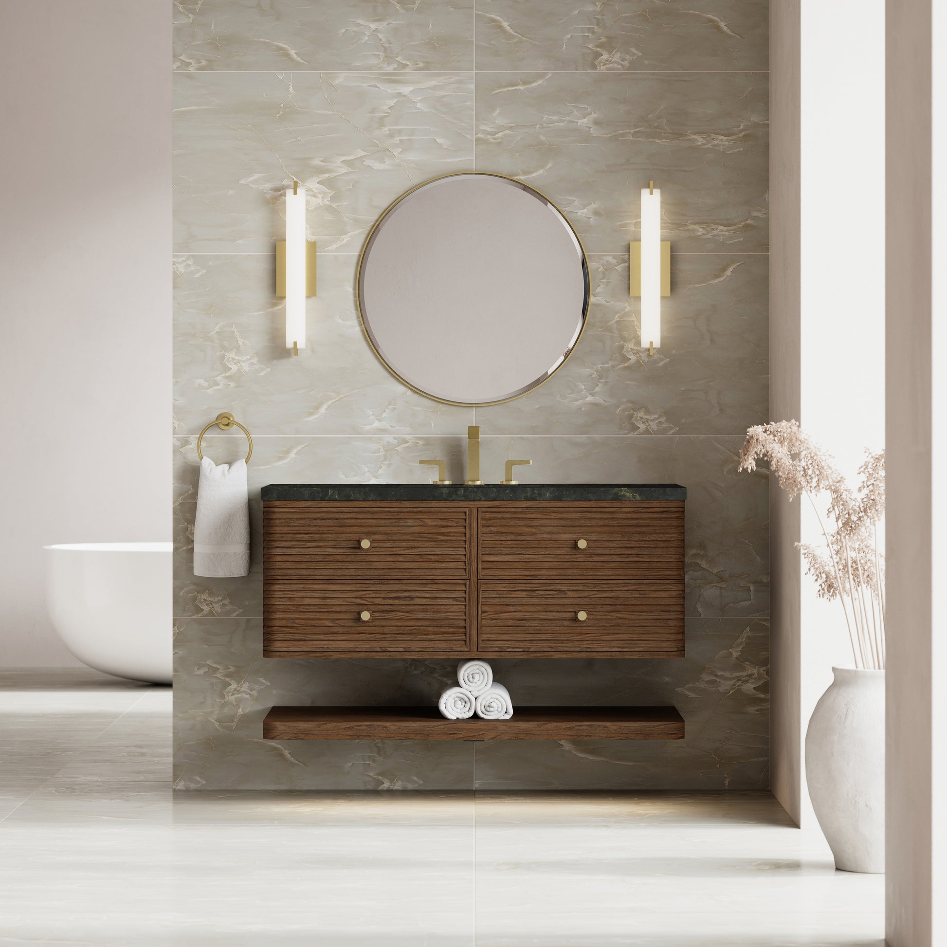 Renovate for Less Atlanta Allamari 48" Single Vanity, Sable w/ 3 CM Phantome Eclos Top