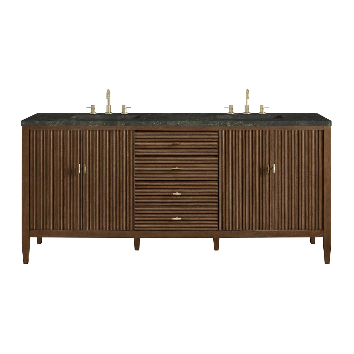 Myrrin 72" Vanity, Mid Century Walnut, w/ 3 CM Phantome Eclos Top