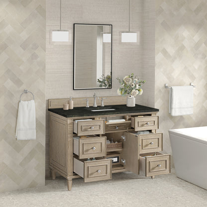 Renovate for Less Atlanta Lorelai 48" Single Vanity, Whitewashed Oak, w/ 3 CM Phantome Eclos Top