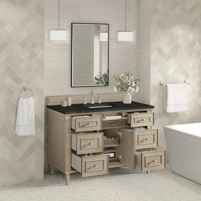 Lorelai 48" Single Vanity, Whitewashed Oak, w/ 3 CM Phantome Eclos Top