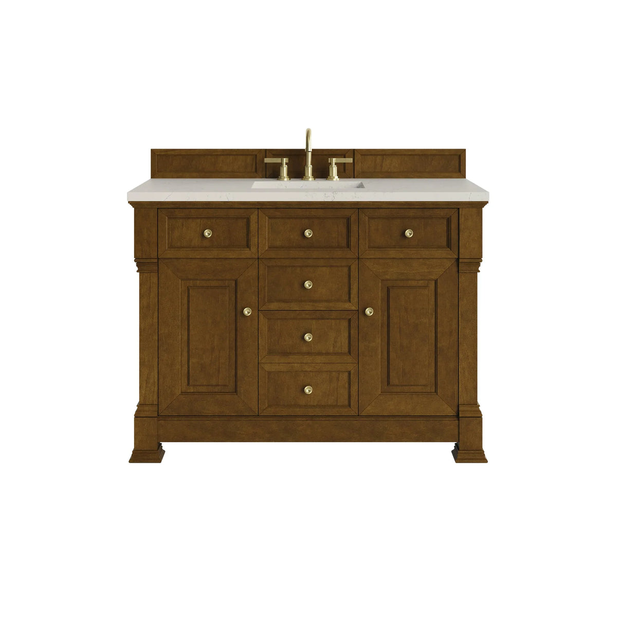 Brookfield 48" Single Vanity, Honey Oak, w/ 3 CM Siberian Silestone Top