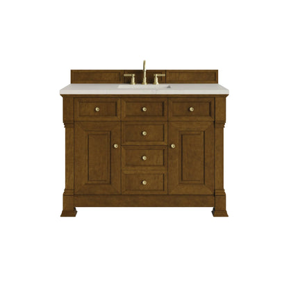 Brookfield 48" Single Vanity, Honey Oak, w/ 3 CM Siberian Silestone Top