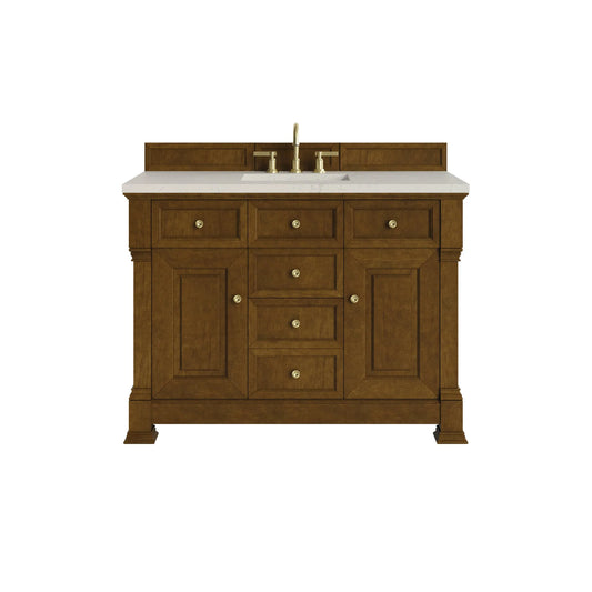 Brookfield 48" Single Vanity, Honey Oak, w/ 3 CM Siberian Silestone Top