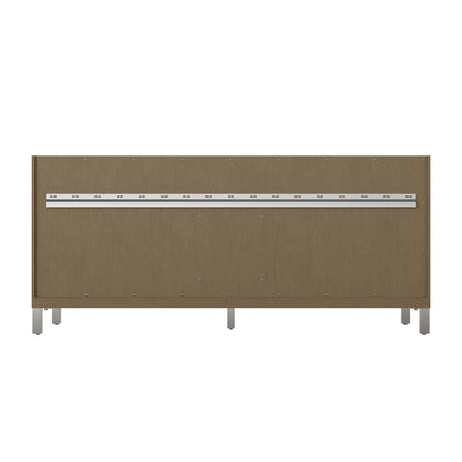 Chicago 72" Double Vanity, Walnut Whisper, w/ Single Hole 3CM White Zeus Silestone® Top & Backsplash