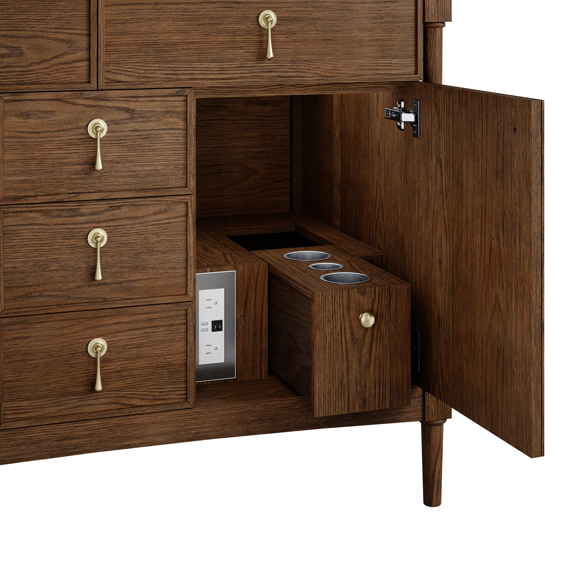 Renovate for Less Atlanta Kinnsden 48" Single Vanity, Sable Oak w/ 3 CM Tajnar Eclos Top