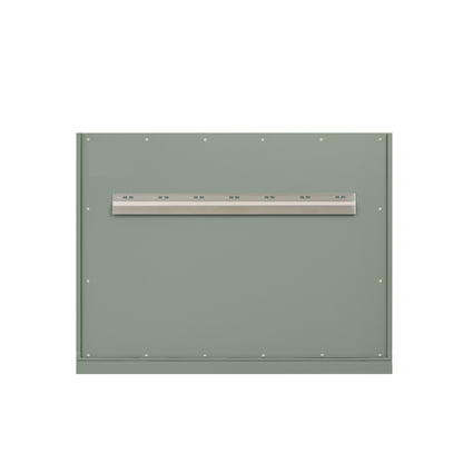 Renovate for Less Atlanta Chicago 36" Single Vanity, Smokey Celadon, w/ Single Hole 3CM White Zeus Silestone® Top & Backsplash