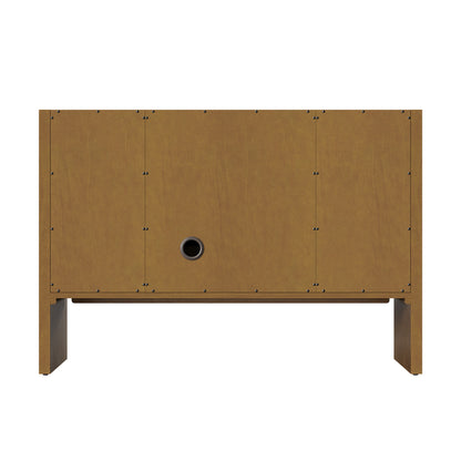 Renovate for Less Atlanta Hudson 48" Single Vanity, Honey Oak w/ 3 CM Charcoal Soapstone Silestone Top