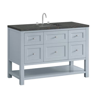 Renovate for Less Atlanta Breckenridge 48" Single Vanity, Serenity Blue, w/ 3 CM Parisien Bleu Quartz Top w/FreePower Wireless Charger