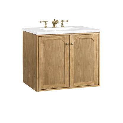 Renovate for Less Atlanta Laurent 30" Single Vanity, Light Natural Oak w/ 3 CM White Zeus Top