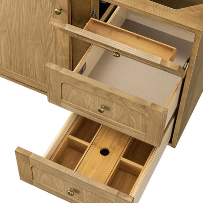 Laurent 36" Single Vanity, Light Natural Oak, w/ 3 CM Phantome Eclos Top