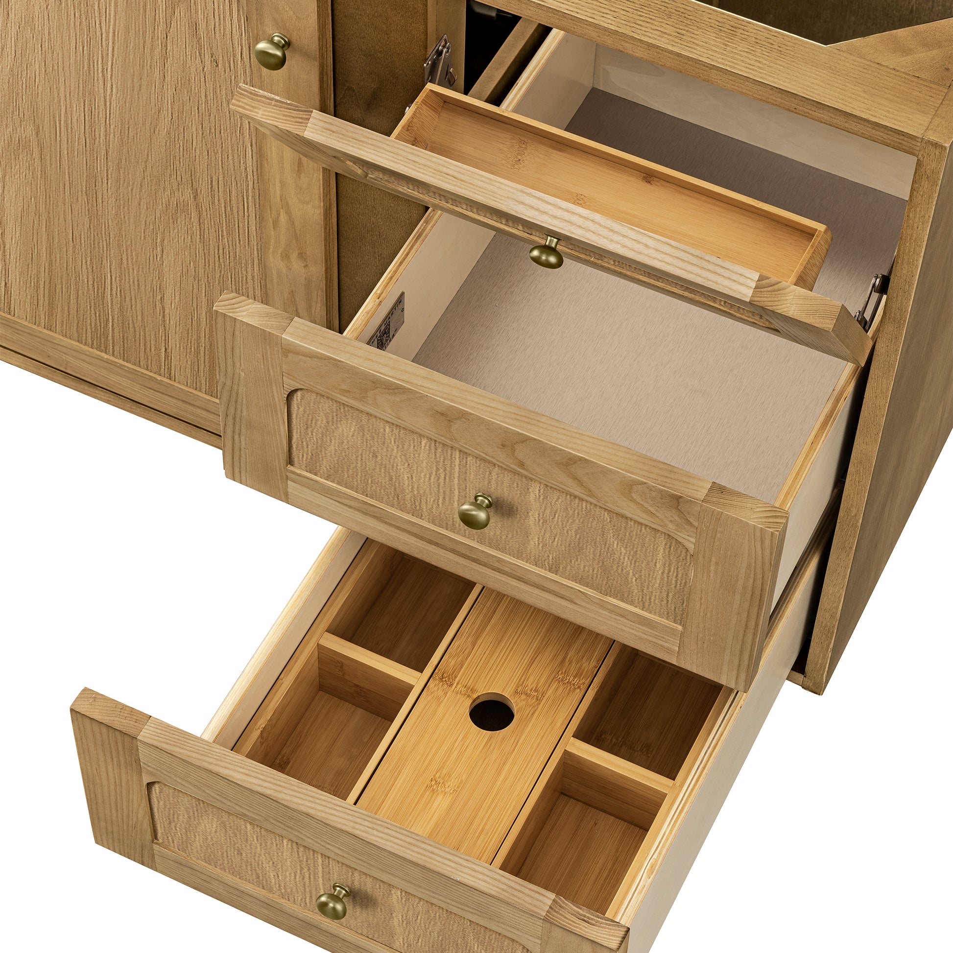 Renovate for Less Atlanta Laurent 36" Single Vanity, Light Natural Oak w/ 3 CM Lime Delight Top