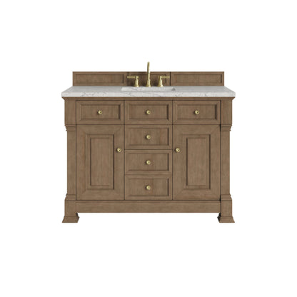 Brookfield 48" Single Vanity, Pecan w/3 CM Eternal Jasmine Pearl Silestone Top