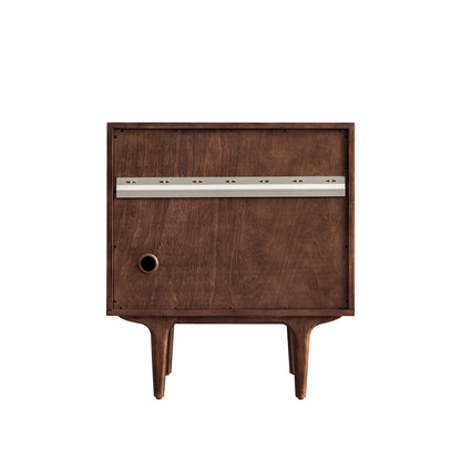 Renovate for Less Atlanta Amberly 30" Single Vanity, Mid-Century Walnut w/ Single Hole 3 CM White Zeus Top & Backsplash