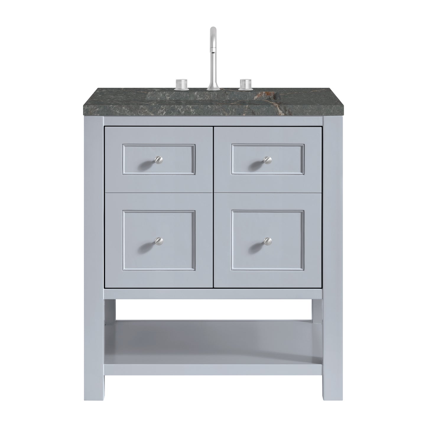 Renovate for Less Atlanta Breckenridge 30" Single Vanity, Serenity Blue, w/ 3 CM Parisien Bleu Quartz Top