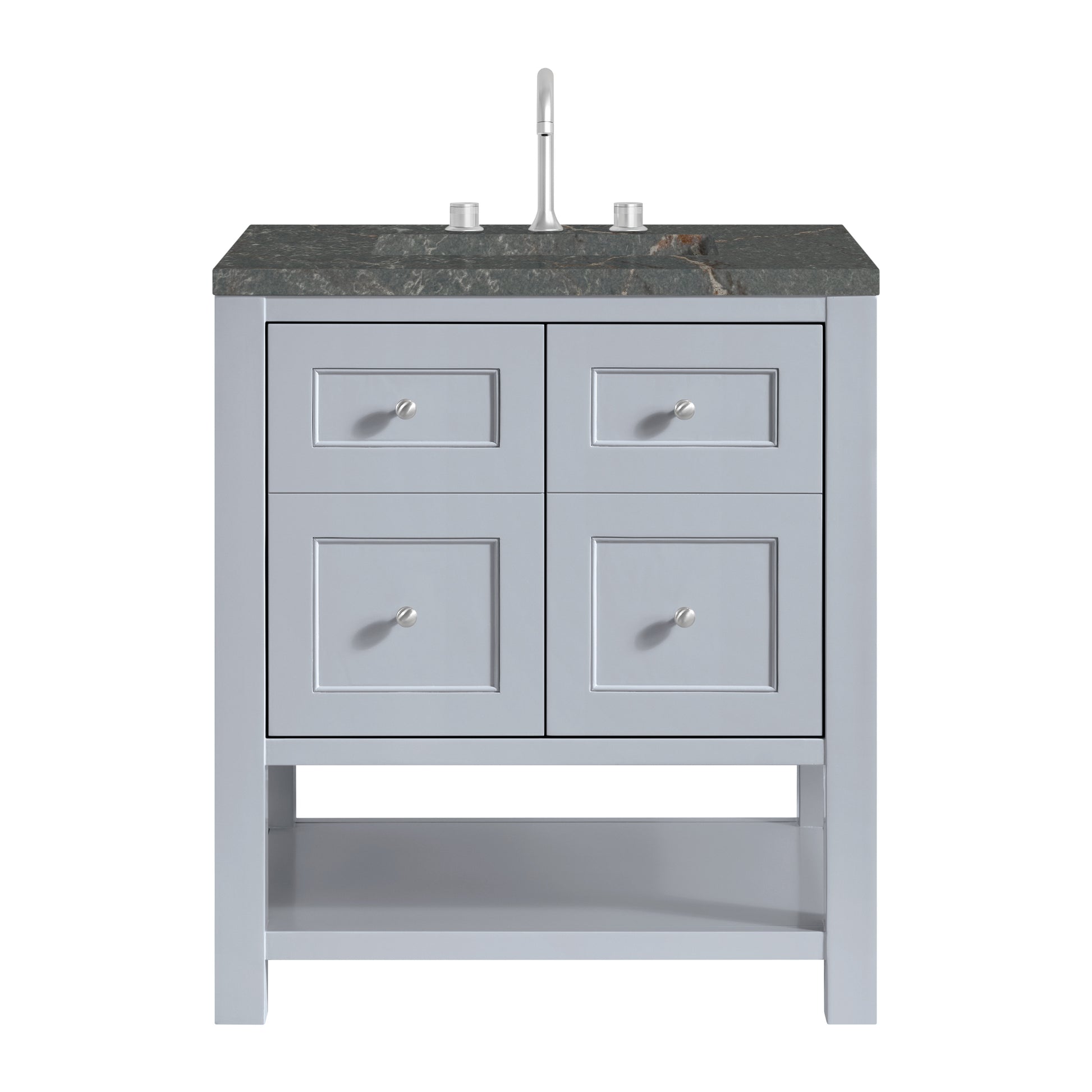 Renovate for Less Atlanta Breckenridge 30" Single Vanity, Serenity Blue, w/ 3 CM Parisien Bleu Quartz Top