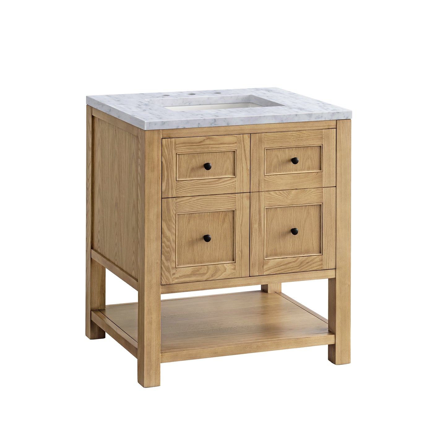 Renovate for Less Atlanta Breckenridge 30" Single Vanity, Light Natural Oak w/ 3 CM Carrara Marble Top