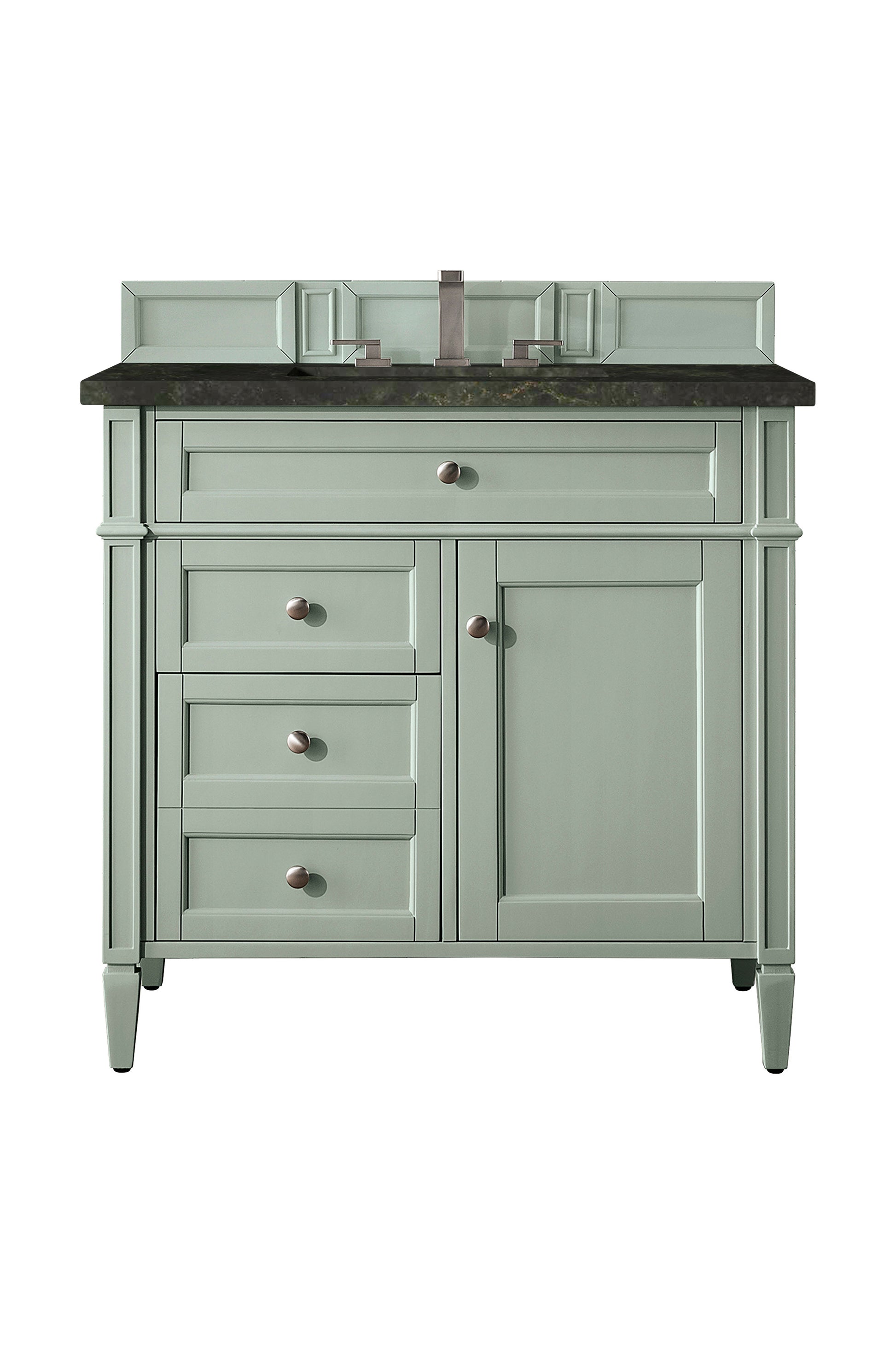 Renovate for Less Atlanta Brittany 36" Single Vanity, Sage Green, w/ 3 CM Phantome Eclos Top