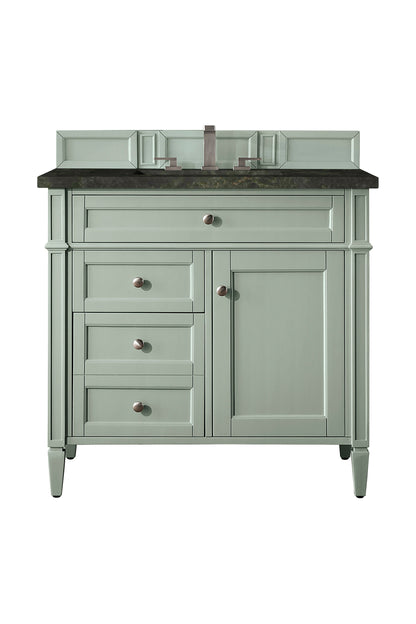 Renovate for Less Atlanta Brittany 36" Single Vanity, Sage Green, w/ 3 CM Phantome Eclos Top