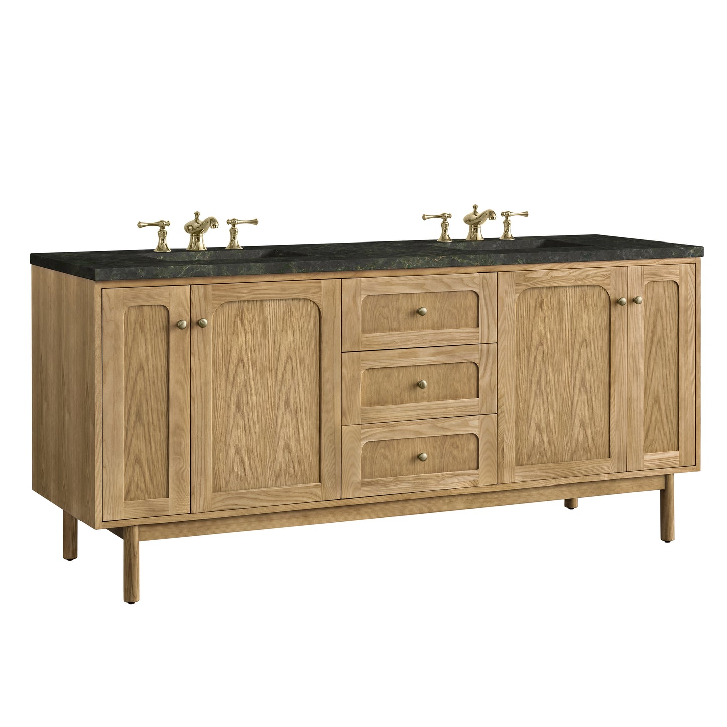 Renovate for Less Atlanta Laurent 72" Double Vanity, Light Natural Oak, w/ 3 CM Phantome Eclos Top