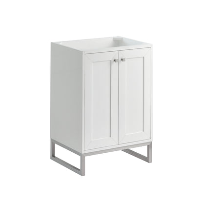 Renovate for Less Atlanta Chianti 24" Single Cabinet, Glossy White, Brushed Nickel