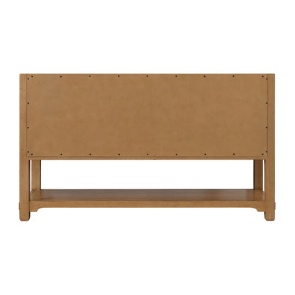 Malibu 60" Single Vanity, Amber Birch w/ 3 CM Eternal Jasmine Pearl Top