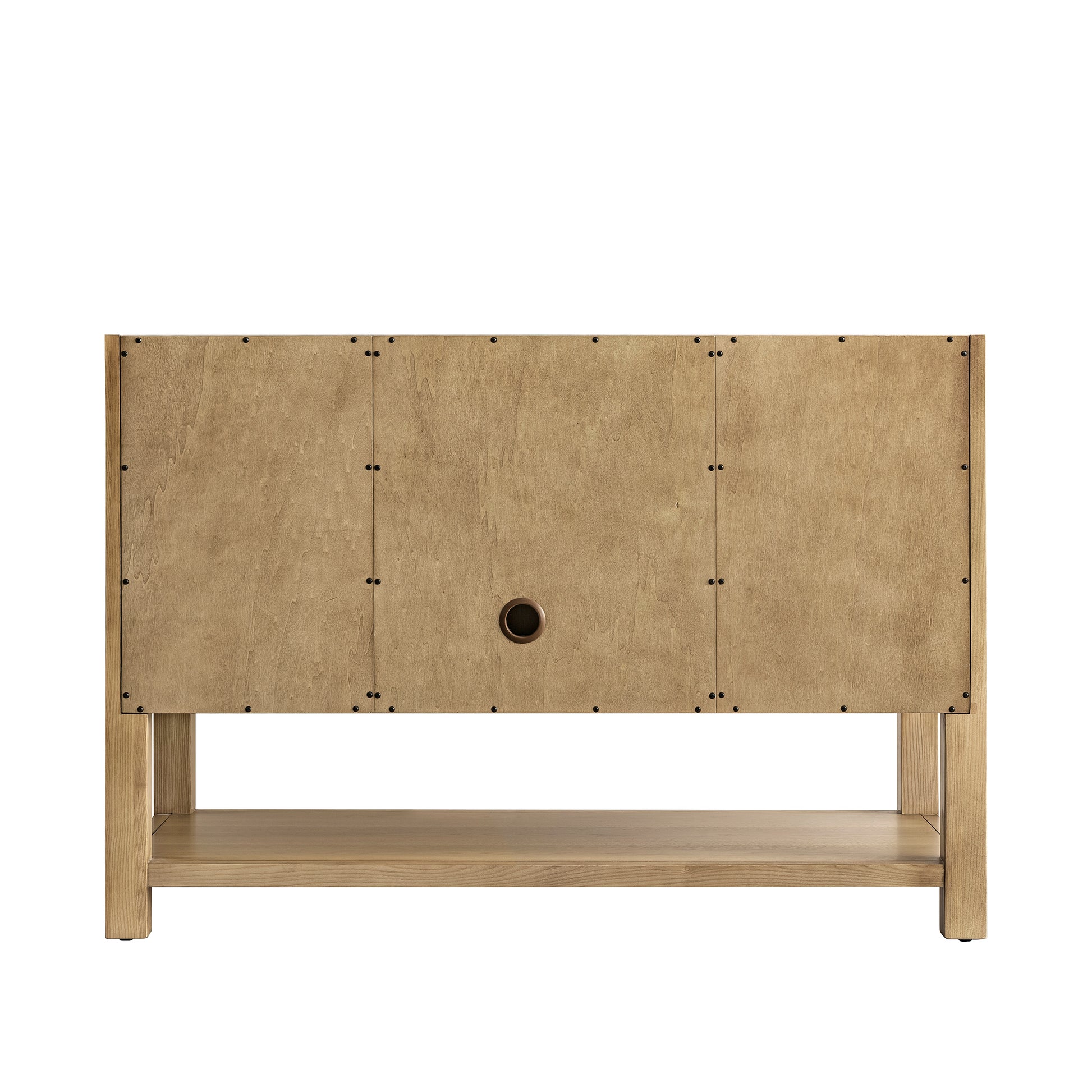 Renovate for Less Atlanta Breckenridge 48" Single Vanity, Light Natural Oak w/ 3 CM Parisien Bleu Top w/FreePower Wireless Charger
