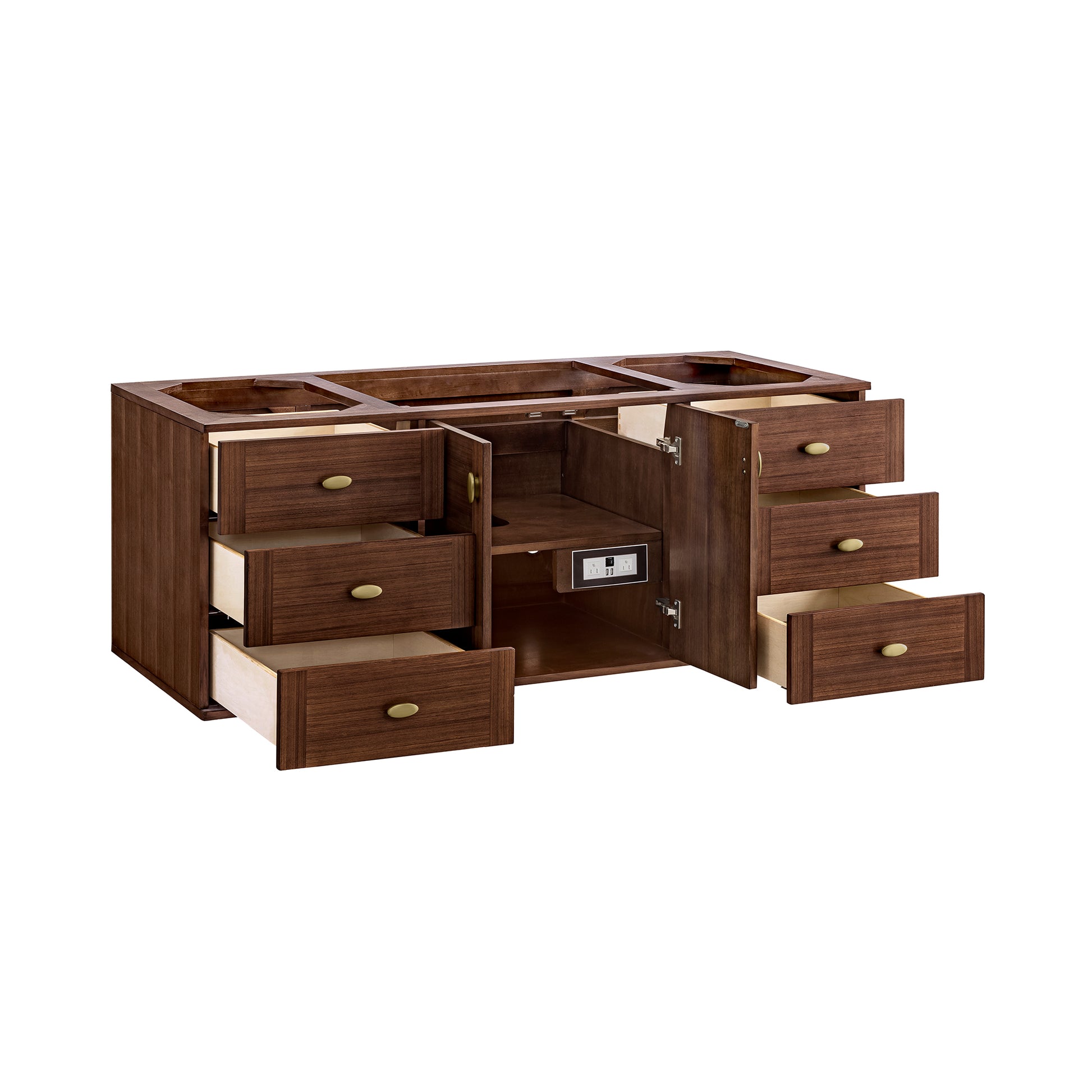 Renovate for Less Atlanta Amberly 60" Single Vanity, Mid-Century Walnut w/ 3 CM Lime Delight Top