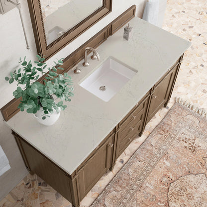 Brittany 60" Single Vanity, Saddle Brown, w/ 3 CM Siberian Silestone Top