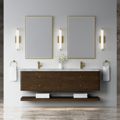 Renovate for Less Atlanta Allamari 72" Double Vanity, Sable w/ Single Hole 3 CM Victorian Silver Silestone Top