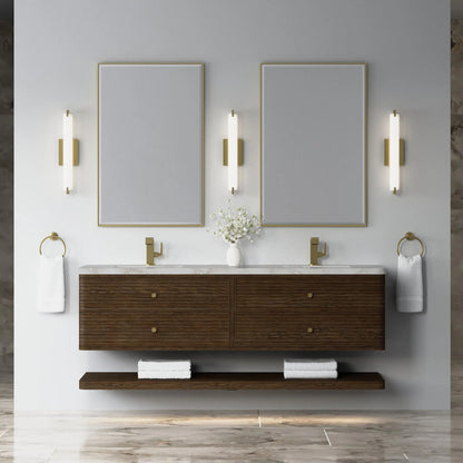Allamari 72" Double Vanity, Sable w/ Single Hole 3 CM Victorian Silver Silestone Top