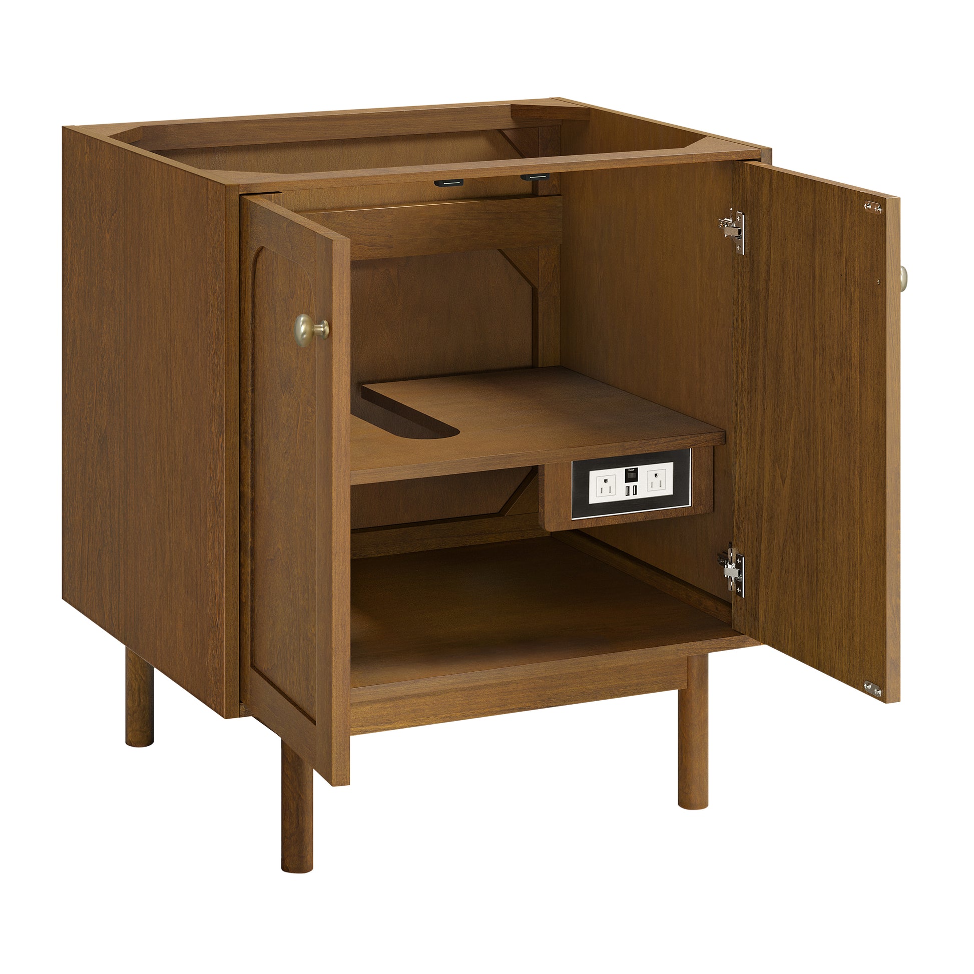 Renovate for Less Atlanta Laurent 30" Single Vanity, Honey Oak w/ 3 CM Charcoal Soapstone Silestone Top