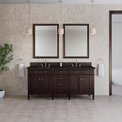 Renovate for Less Atlanta Brittany 72" Double Vanity, Burnished Mahogany, w/ 3 CM Phantome Eclos Top
